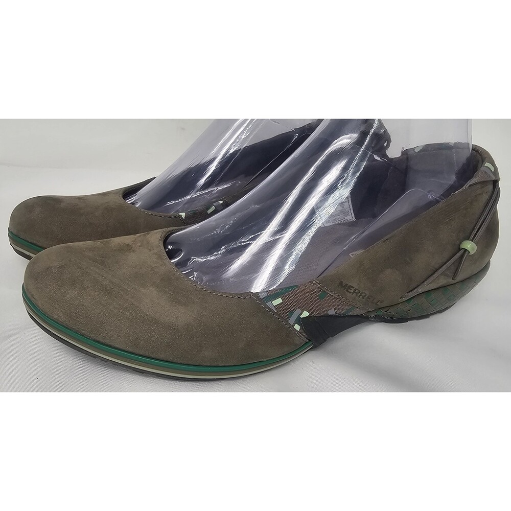 Merrell Elles Bungee Cord Ortholite Gray Suede Women’s Sz 7.5 Slip On Shoes